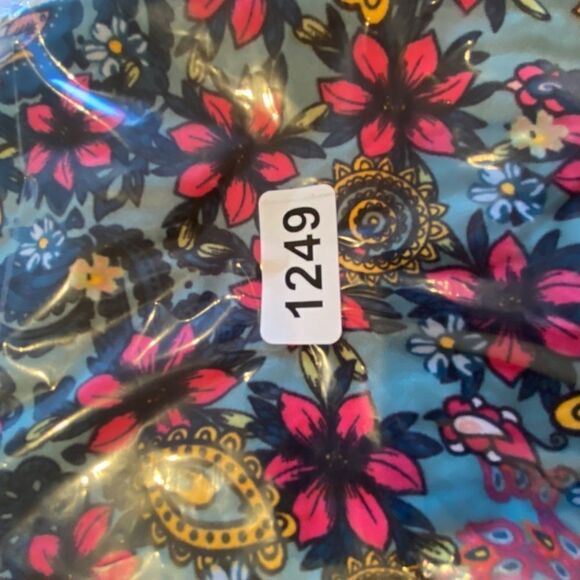 1249 LuLaRoe Leggings Size OS Grey Pink Floral Print New - Picture 4 of 4
